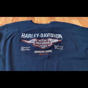 Harley Davidson Men XXL Henley Thermal Black Shirt